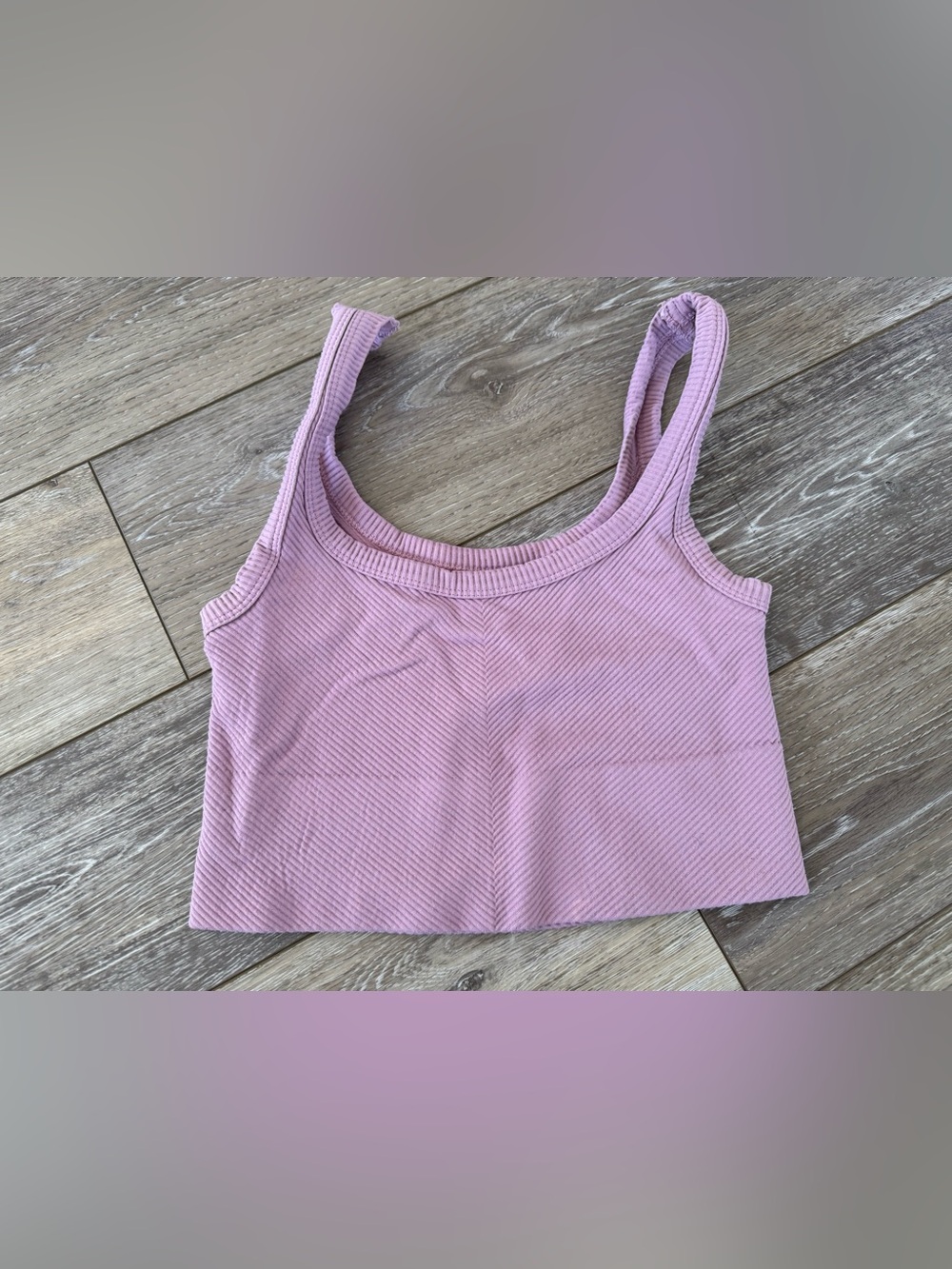 Ribbed Light Purple Cropped Tank